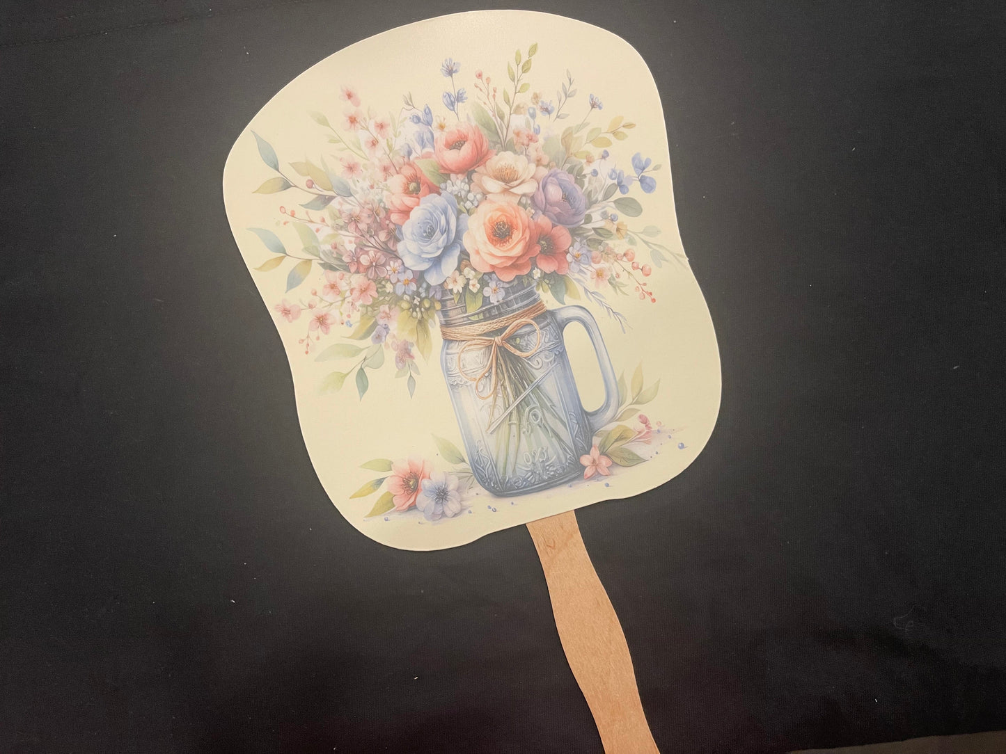 Hand Fan - Wildflowers in a Mason Jar
