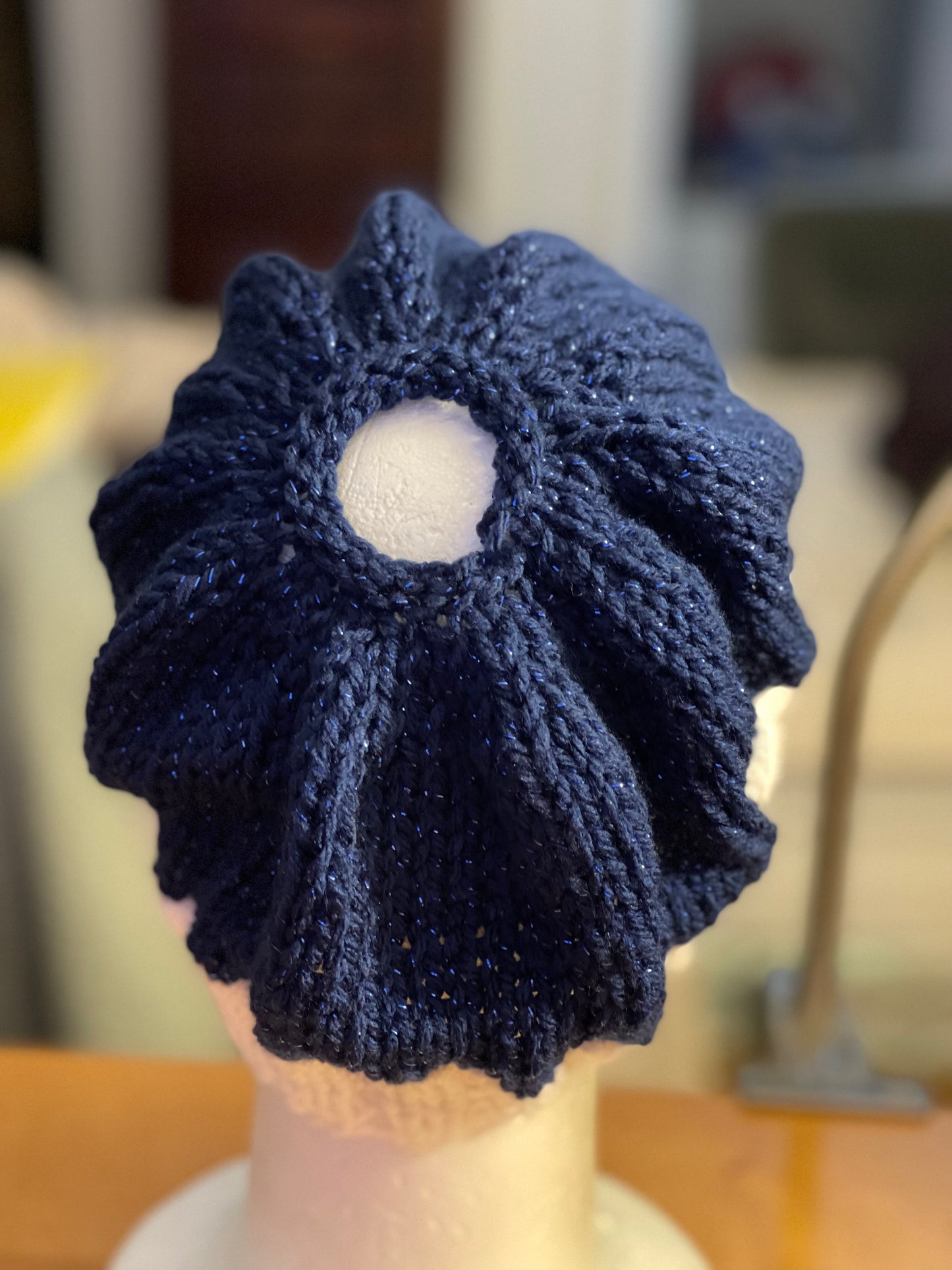 Blue Sparkle Ponytail Hat