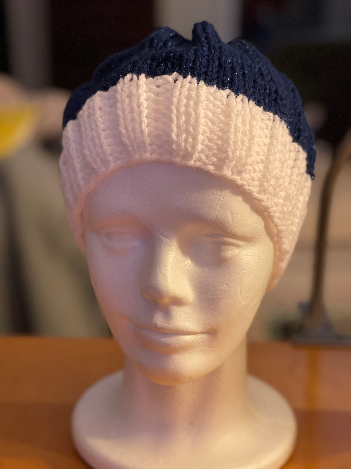 Blue Sparkle Ponytail Hat