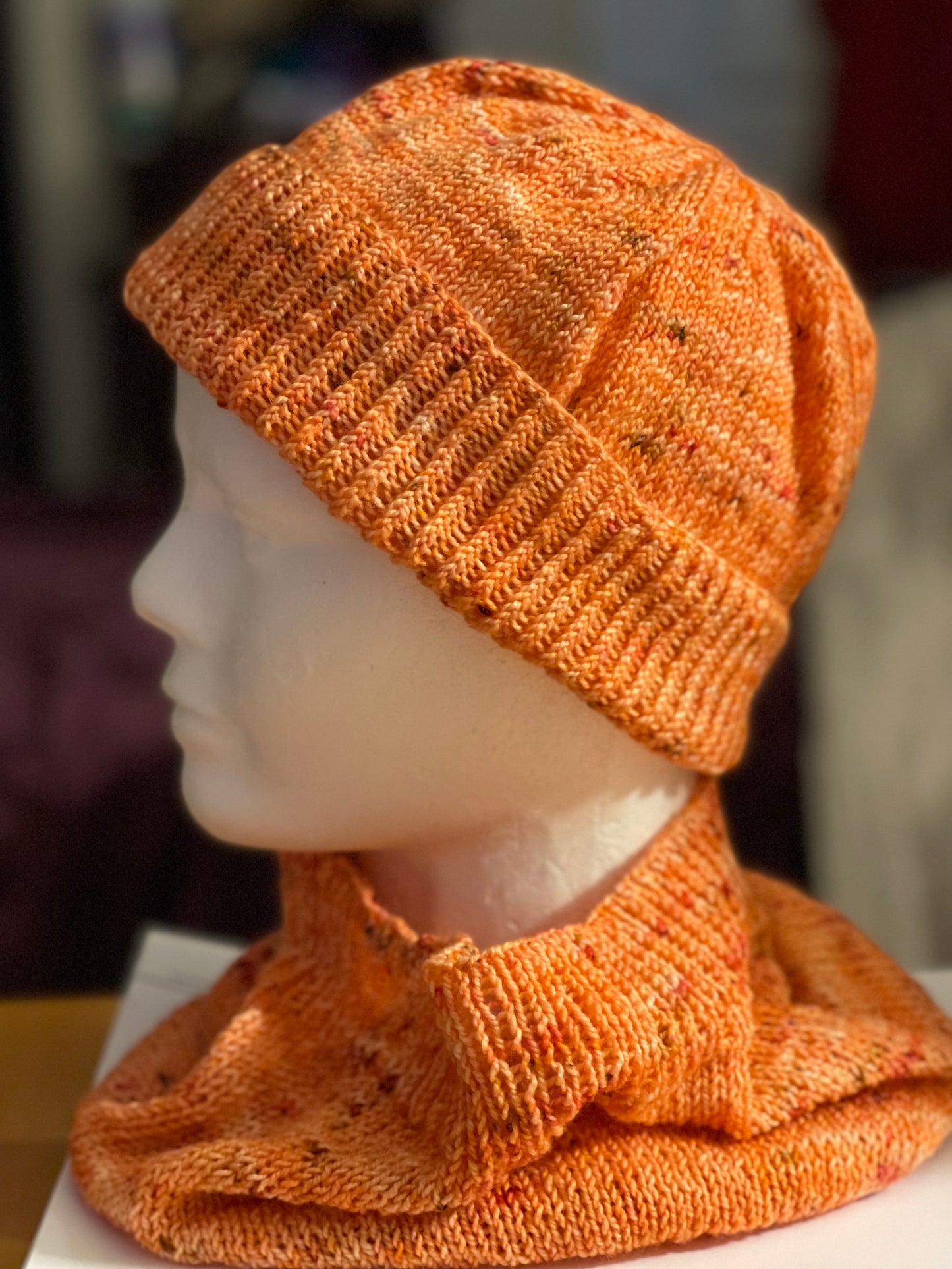 Fuzzy Navel Hat and Cowl Set