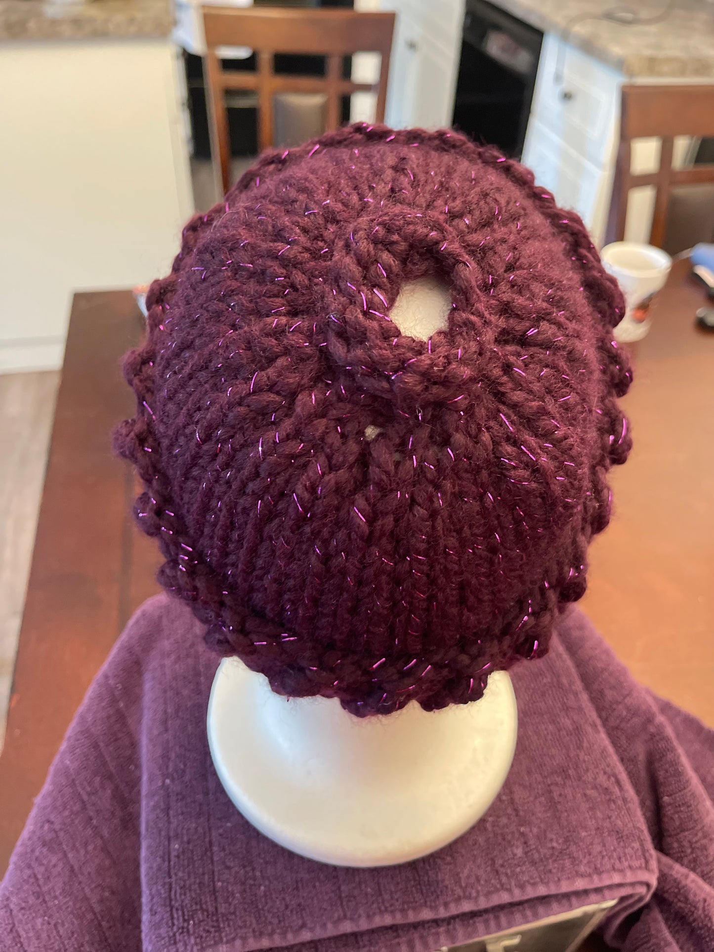 Ponytail Hat - Plum Sparkle