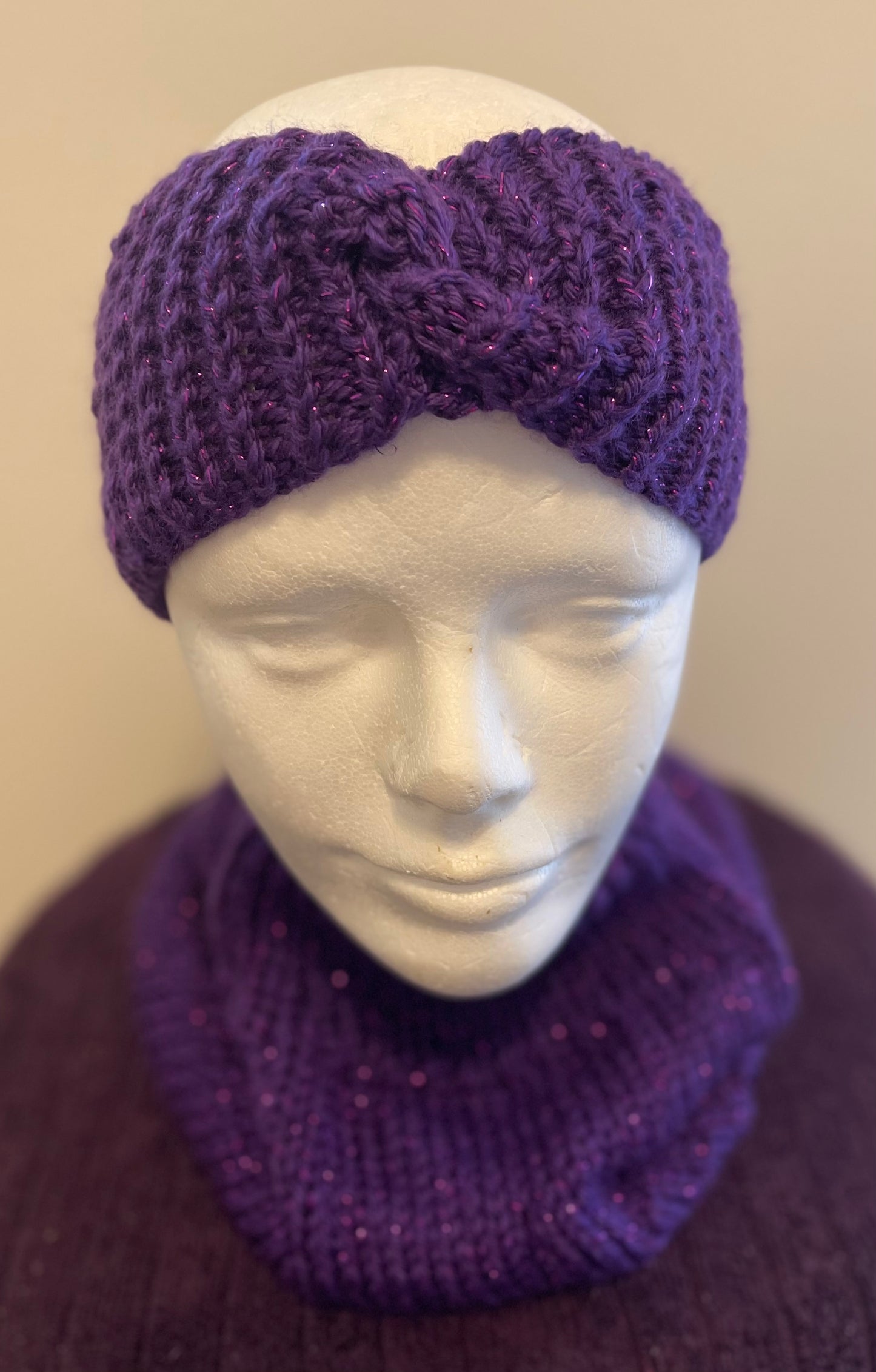 Purple Sparkle Earwarmer & Cowl