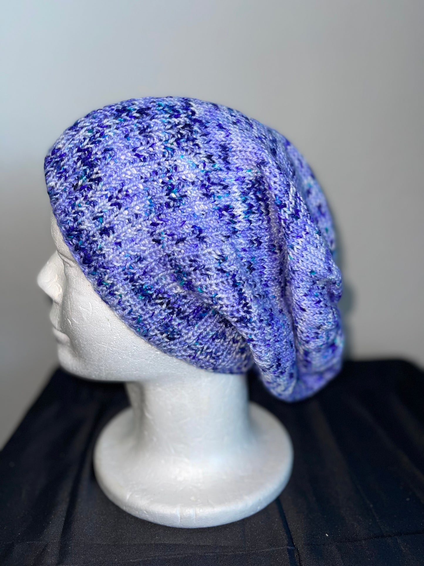 Slouchy Hat - Purple Speckles