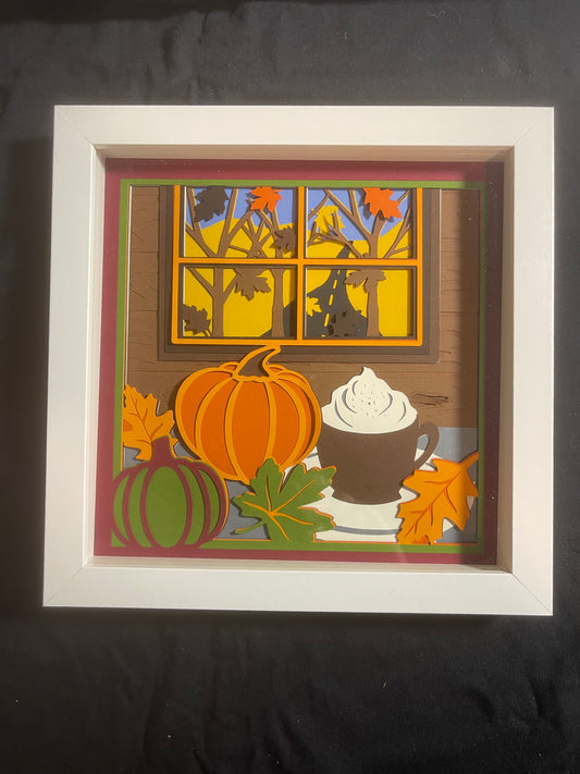 Shadow Box - Fall outside w/coffee