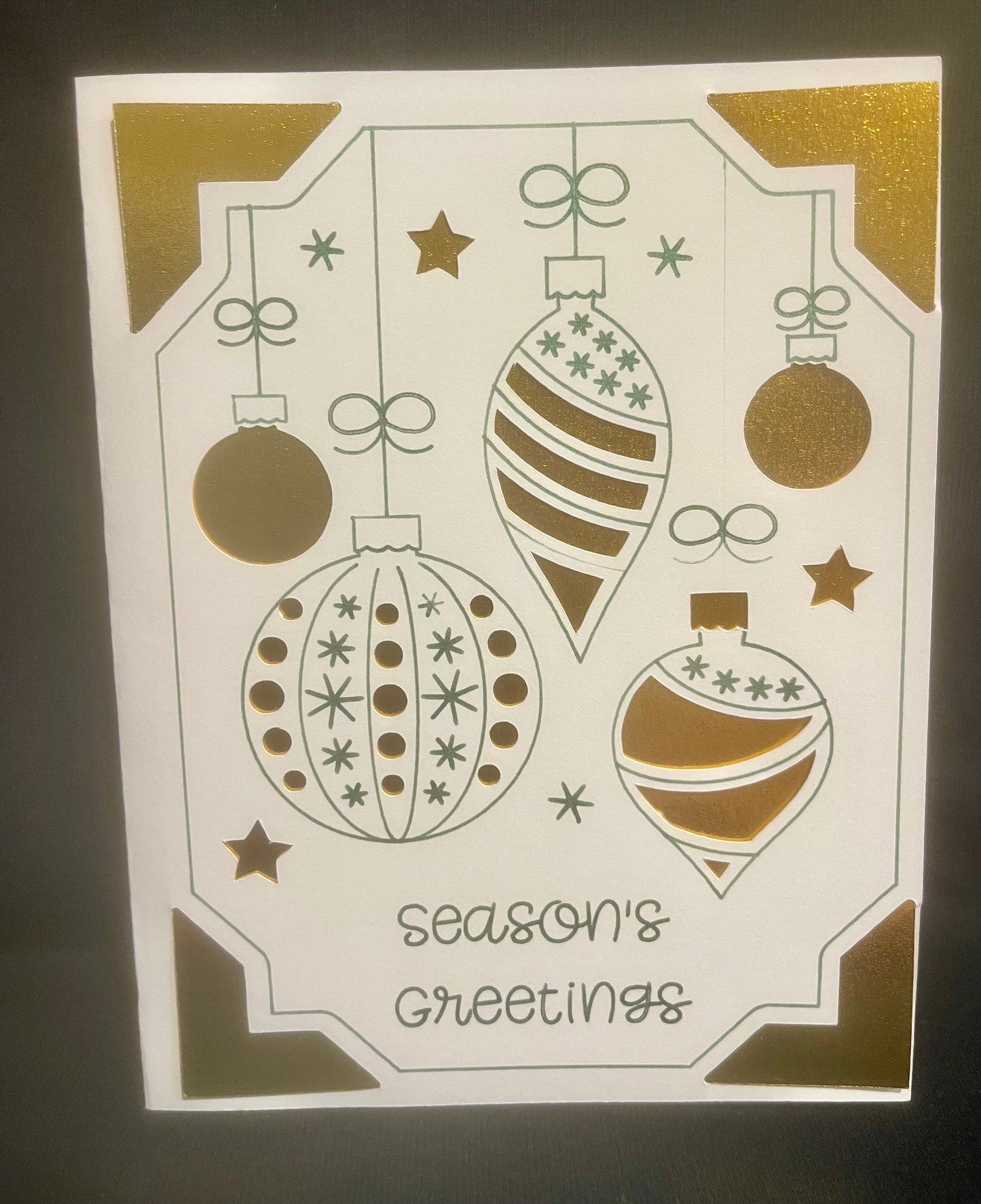 Seasons Greetings - Green & gold